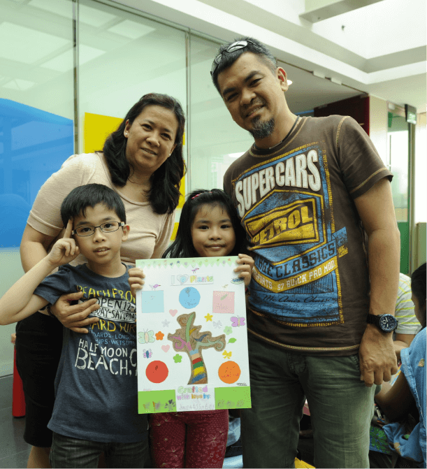 image of family in museum experience